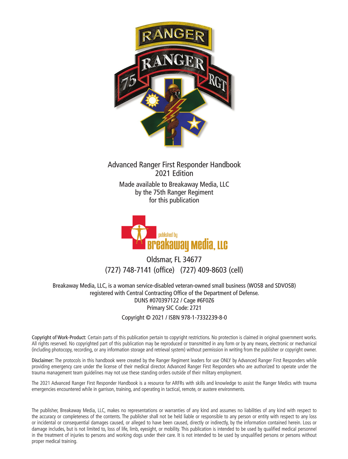 2021 Advanced Ranger First Responder Handbook